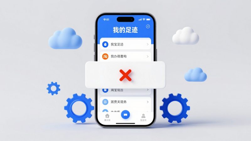 淘宝浏览足迹 足迹不显示 淘宝足迹找回 浏览记录消失 手机淘宝设置 清除缓存方法 淘宝账号登录